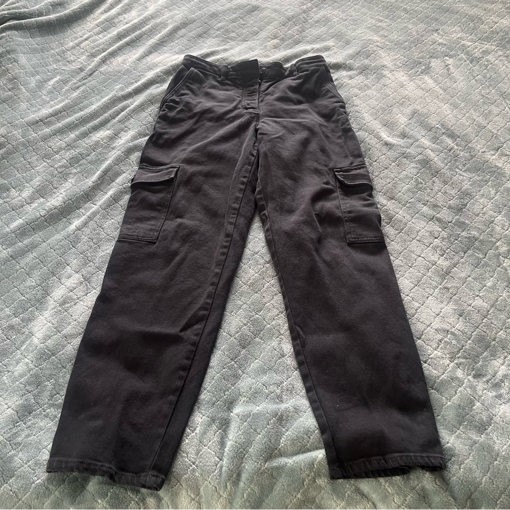 Wilfred Free Black Cargo Pants Womens Size 8 Utility Style Button Fly